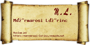 Mármarosi Lőrinc névjegykártya